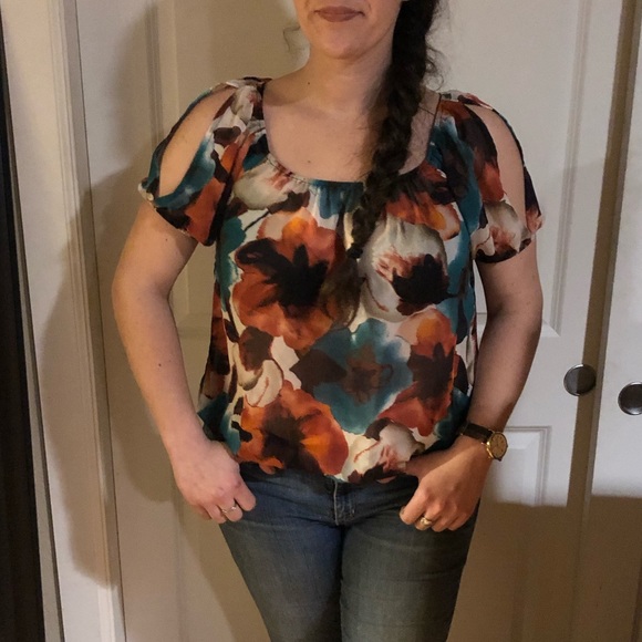 Candie’s medium sheer multicolored blouse - Picture 2 of 4